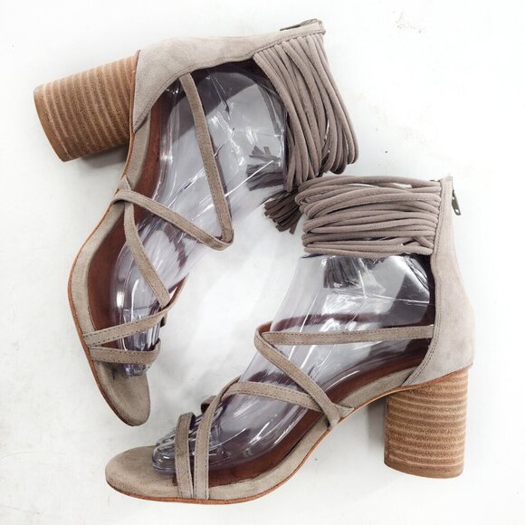 JEFFREY CAMPBELL Despina Strappy Sandal In Taupe Tassels - Picture 6 of 11
